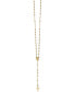 ფოტო #1 პროდუქტის Cross Rosary Lariat Necklace in 14k Gold, 17" + 3" extender