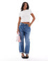 Фото #2 товара DTT Petite Veron relaxed fit mom jeans in mid blue wash