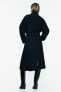 Longline belted wool blend coat