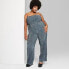 Фото #1 товара Women's Tube Sequin Mesh Jumpsuit - Wild Fable Slate Blue 1X