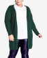 Фото #1 товара Plus Size Meadow Mews Cable Knit Cardigan Sweater