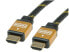 ROLINE 11.88.5561 - 1 m - HDMI Type A (Standard) - HDMI Type A (Standard) - 1920 x 1080 pixels - 3D - Black - Gold