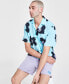 Men's Oversized-Fit Floral Button-Down Camp Shirt