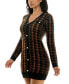 ფოტო #3 პროდუქტის Juniors' Chunky V-Neck Knit Sweater Dress