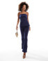 In The Style bengaline straight leg trousers co-ord in navy