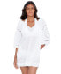 ფოტო #1 პროდუქტის Women's Cotton Embroidered Dress Cover-Up