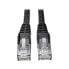 Фото #1 товара Tripp N201-015-BK Cat6 Gigabit Snagless Molded (UTP) Ethernet Cable (RJ45 M/M) - PoE - Black - 15 ft. (4.57 m) - 4.57 m - Cat6 - U/UTP (UTP) - RJ-45 - RJ-45