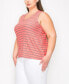 ფოტო #2 პროდუქტის Plus Size Pointelle Stripe Tank Top