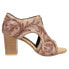 Фото #1 товара Туфли на каблуке Roper Mika Floral с открытым носком для женщин коричневого цвета.