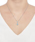 ფოტო #2 პროდუქტის Santa Maria Aquamarine (3/4 ct. t.w.) & Diamond (1/4 ct. t.w.) Flower Halo 18" Pendant Necklace in 14k White Gold