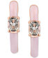 ფოტო #3 პროდუქტის EFFY® Morganite (3/8 ct. t.w.) & Pink Enamel Small Hoop Earrings in 14k Rose Gold-Plated Sterling Silver, 0.5"
