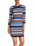 Фото #1 товара Vince Camuto 161284 Women's Dotted Stripe Jersey Shift Dress Multi Sz. 6