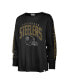 Women's Black Distressed Pittsburgh Steelers Tom Cat Long Sleeve T-shirt