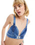 Фото #1 товара Calvin Klein Jeans denim bralette in mid wash