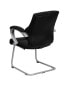 Фото #2 товара Black Leather Executive Side Reception Chair With Silver Sled Base