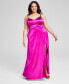 Фото #1 товара Trendy Plus Size Strappy Rhinestone Lace-Up-Back Gown
