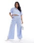 Фото #1 товара Extro & Vert Plus wide leg trousers in blue stripe co-ord