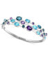 EFFY® Multi-Gemstone Triple Row Bangle Bracelet (10-1/2 ct. t.w.) in Sterling Silver