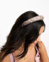 Maya Bridesmaids delicate sequin headband in taupe blush