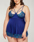 Фото #1 товара Plus Size Daisy Lace Caged Babydoll Lingerie Nightgown