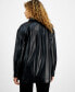 Фото #2 товара Women's Mareva Faux-Leather Long-Sleeve Shacket