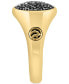 ფოტო #4 პროდუქტის EFFY® Men's Black Spinel Cluster Ring (7/8 ct. t.w.) in 14k Gold-Plated Sterling Silver