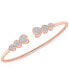 Diamond Hearts Cuff Bangle Bracelet (1/5 ct. t.w.) in 14k Rose Gold-Plated Sterling Silver, Created for Macy's