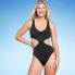 Фото #1 товара Women's Braided Strap Detail Monokini One Piece Swimsuit - Shade & Shore Black S
