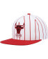 Men's White Chicago Bulls Hardwood Classics Pinstripe Snapback Hat