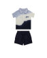 Baby Boys Dip Dye Polo and Short Set Intense Blue Tie Dye, 3-6 Месяцев - фото #1