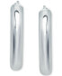 ფოტო #3 პროდუქტის Medium Polished Hoop Earrings in Sterling Silver, 35mm, Created for Macy's