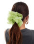 DesignB London maxi organza hair scrunchie in green tie dye