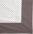 Obrus / serweta na stół biały z dekoracją szara rozeta / obszycie szare kwadratowy 80 x 80 cm