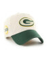 ფოტო #1 პროდუქტის Men's '47 Cream, Green Green Bay Packers Sidestep Clean Up Adjustable Hat