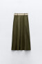 Фото #10 товара Широкая юбка миди из смесового льна с ремнем ZARA