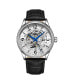 ფოტო #1 პროდუქტის Men's Black Leather Strap Watch 42mm