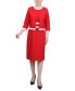 ფოტო #1 პროდუქტის Women's Elbow Sleeve Colorblocked Dress, 2 Piece Set