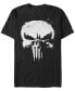 Фото #1 товара Marvel Men's Punisher White Paint Splattered Skull Short Sleeve T-Shirt