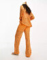 Фото #2 товара Vero Moda wide leg crochet trouser co-ord in orange