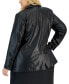 Фото #2 товара Plus Size Faux-Leather Blazer, Created for Macy's