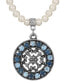 2028 imitation Pearl Crystal Round Pendant Necklace