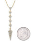 ფოტო #4 პროდუქტის Diamond Triangle Lariat Necklace (1/3 ct. t.w.) in 14k Gold, 16" + 2" extender, Created for Macy's