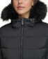 Фото #4 товара Women's Stretch Faux-Fur-Trim Hooded Puffer Coat