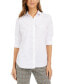 Фото #1 товара Charter Club Women's Faux Pearl Shirt Long Sleeve Bright White M