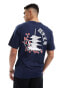 ONLY & SONS relaxed fit t-shirt with temple print in navy