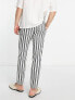 Фото #2 товара ASOS DESIGN smart tapered trousers in white preppy stripe