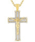 ფოტო #1 პროდუქტის Men's Diamond Crucifix Cross 22" Pendant Necklace (1 ct. t.w.) in 10k Gold