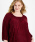 ფოტო #3 პროდუქტის Plus Size 3/4-Sleeve Peasant Shirt