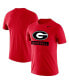 Men's Red Georgia Bulldogs Baseball Logo Stack Legend Performance T-shirt