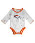 ფოტო #2 პროდუქტის Newborn and Infant Boys and Girls White, Orange Denver Broncos Dream Team Onesie Pants and Hat Set